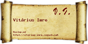 Vitárius Imre névjegykártya